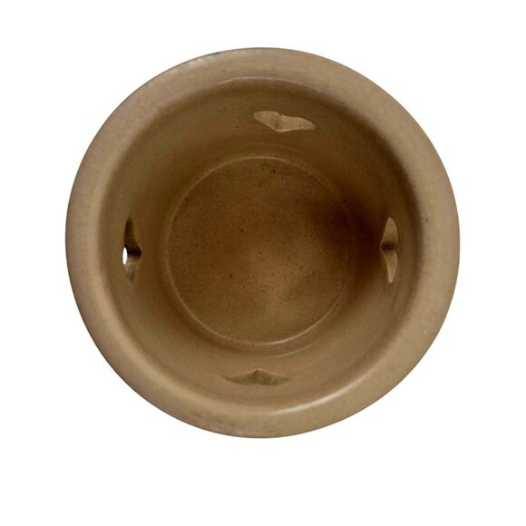 Vintage Open Potpourri Robinson Ransbottom Spongeware Blue Heart Cutout - Picture 5 of 10